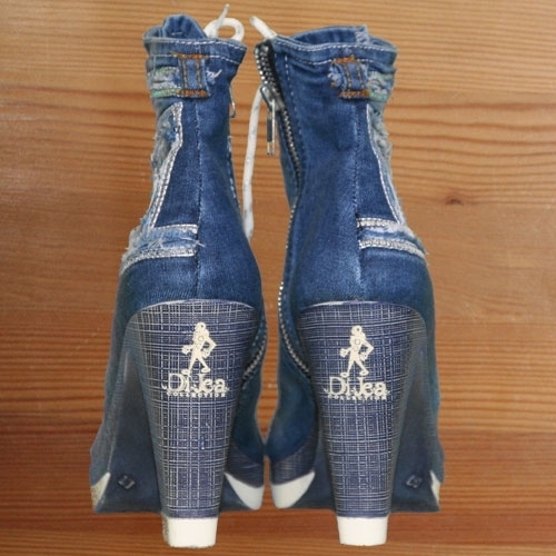 DiJea Collection Jeans Stiefel Schuhe aus Jeans /abverkauf Flower Stiefel 